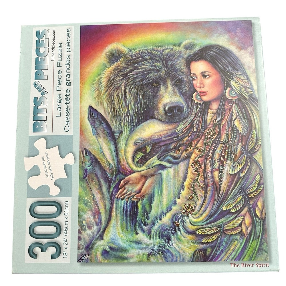 Bits‎ and Pieces 300pc Jigsaw Puzzle "The River Spirit" Native American 18x24